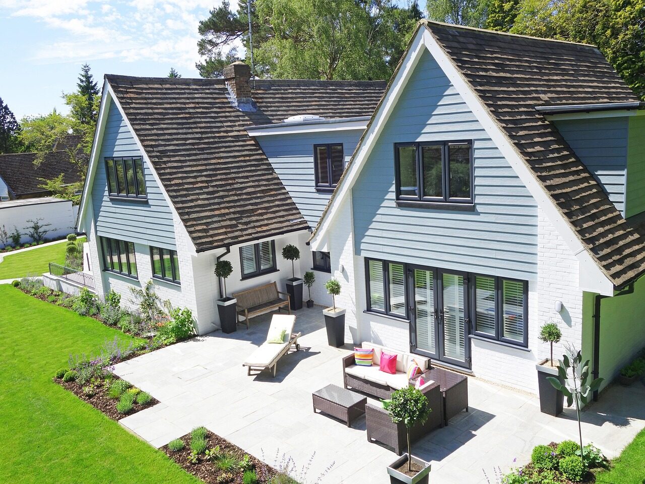 new england, home, architecture, building, residential, summer, estate, front, garden, style, nature, modern house exterior, contemporary, front of house, residential house, green
